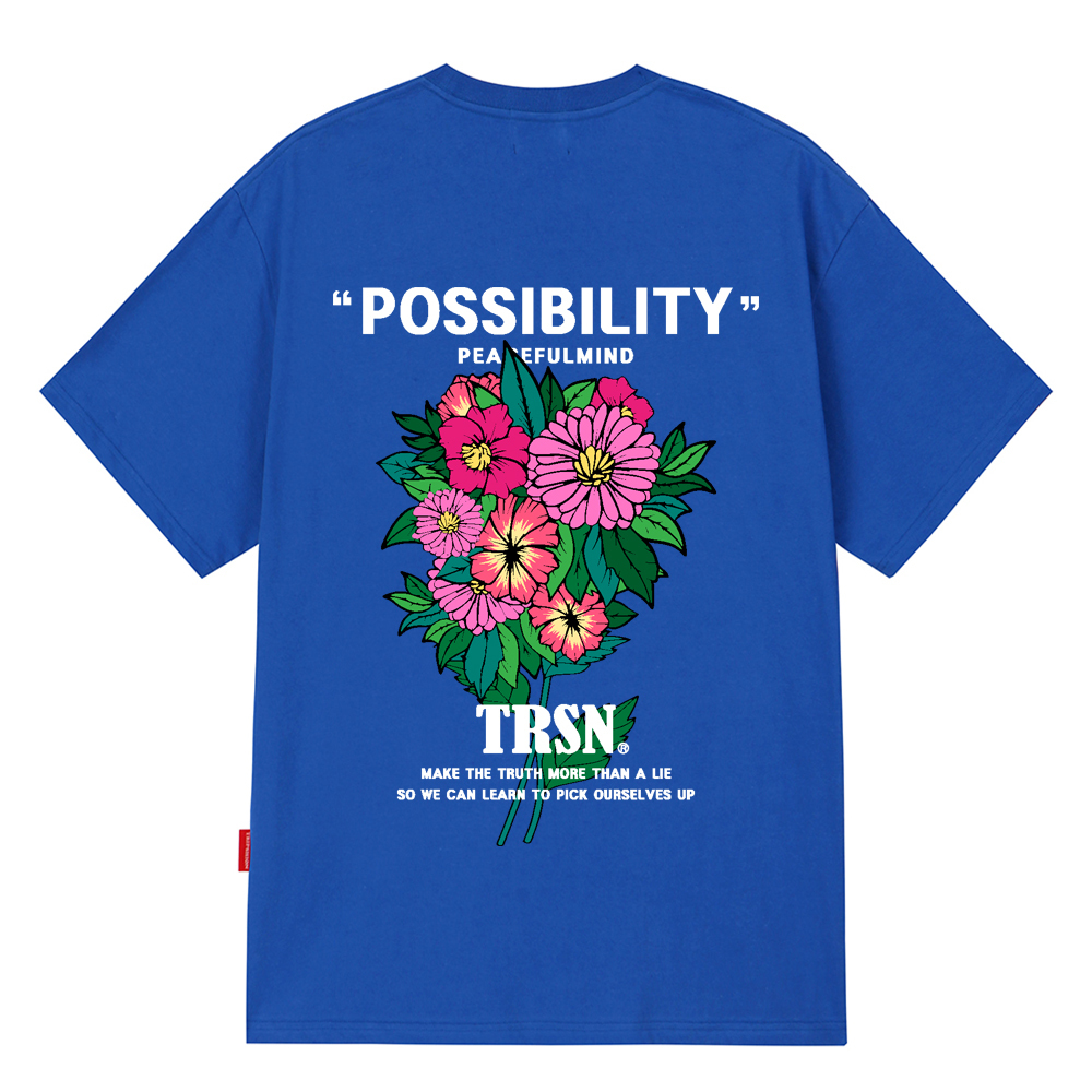 POSSIBILITY FLOWER T-SHIRTS - BLUE