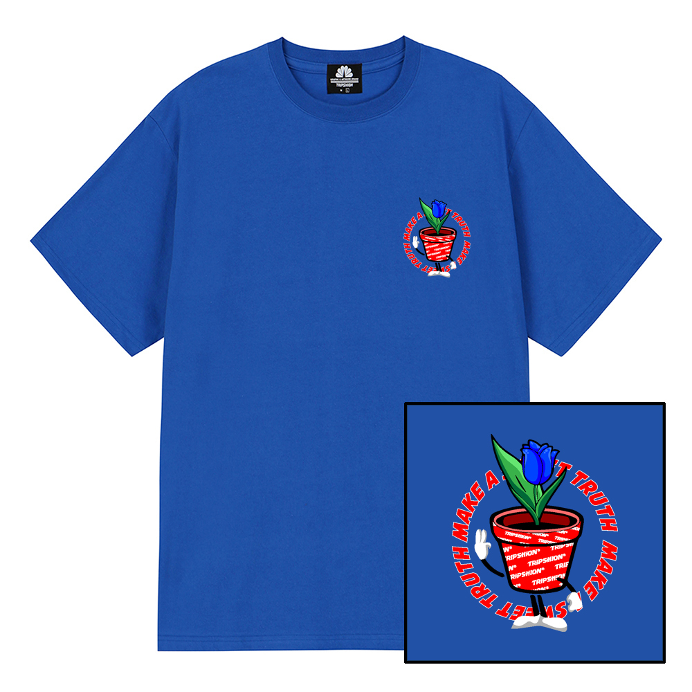 FLOWER CUP T-SHIRTS - BLUE