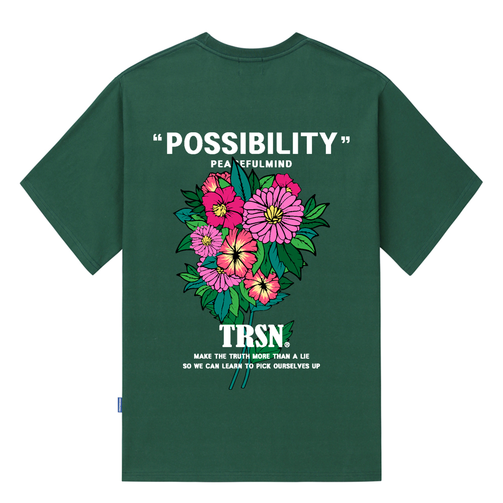 POSSIBILITY FLOWER T-SHIRTS - GREEN