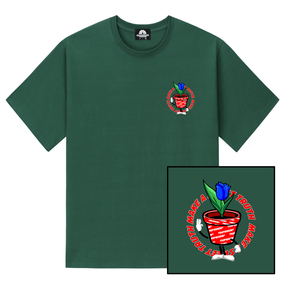 FLOWER CUP T-SHIRTS - GREEN