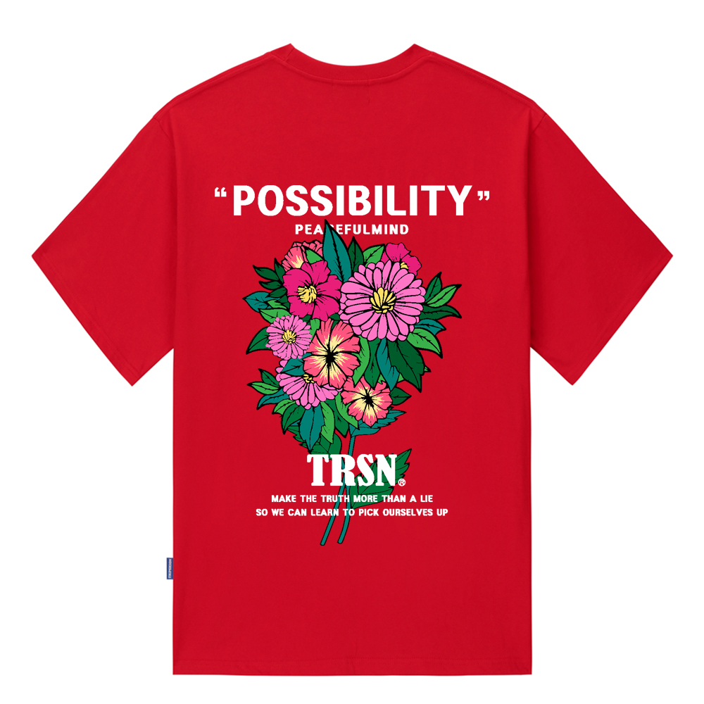 POSSIBILITY FLOWER T-SHIRTS - RED