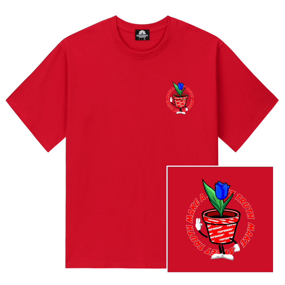 FLOWER CUP T-SHIRTS - RED