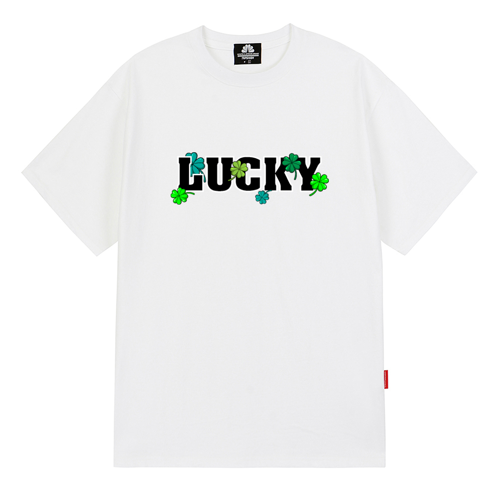 LUCKY CLOVER T-SHIRTS - WHITE