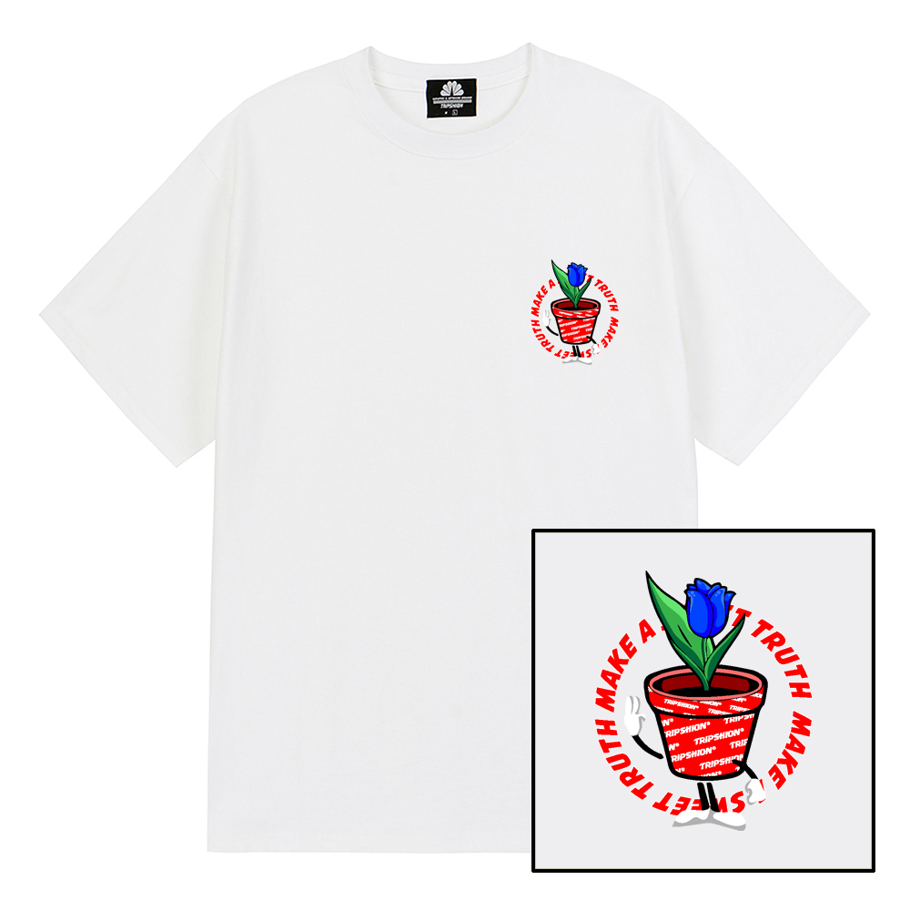 FLOWER CUP T-SHIRTS - WHITE