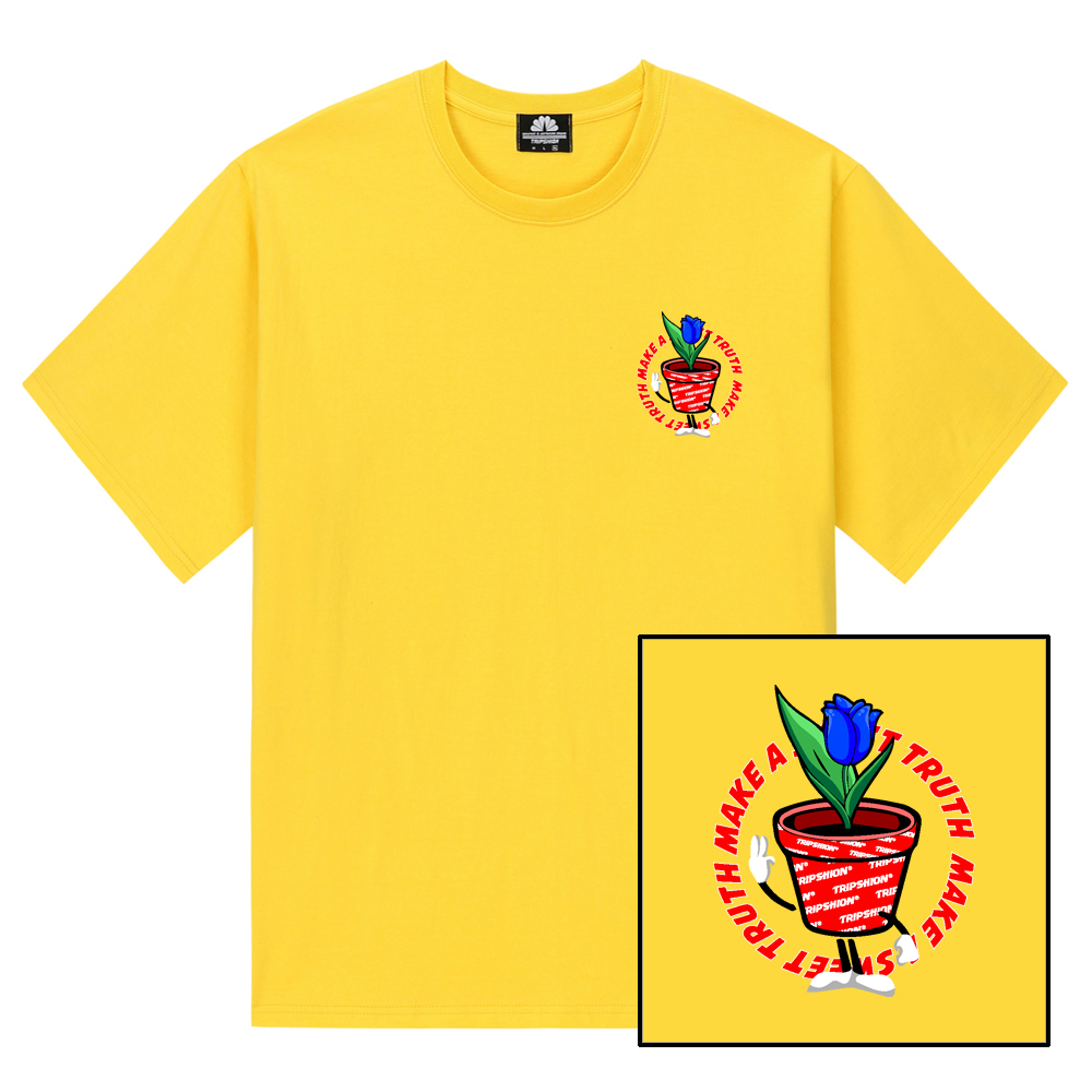 FLOWER CUP T-SHIRTS - YELLOW