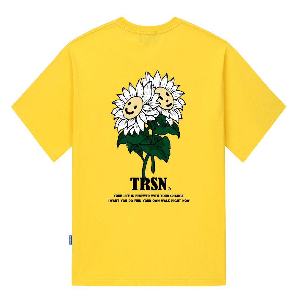 SMILE FLOWER T-SHIRTS - YELLOW