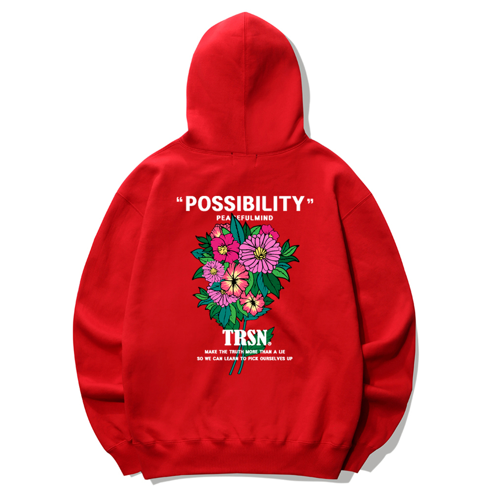 POSSIBILITY FLOWER HOODIE - RED