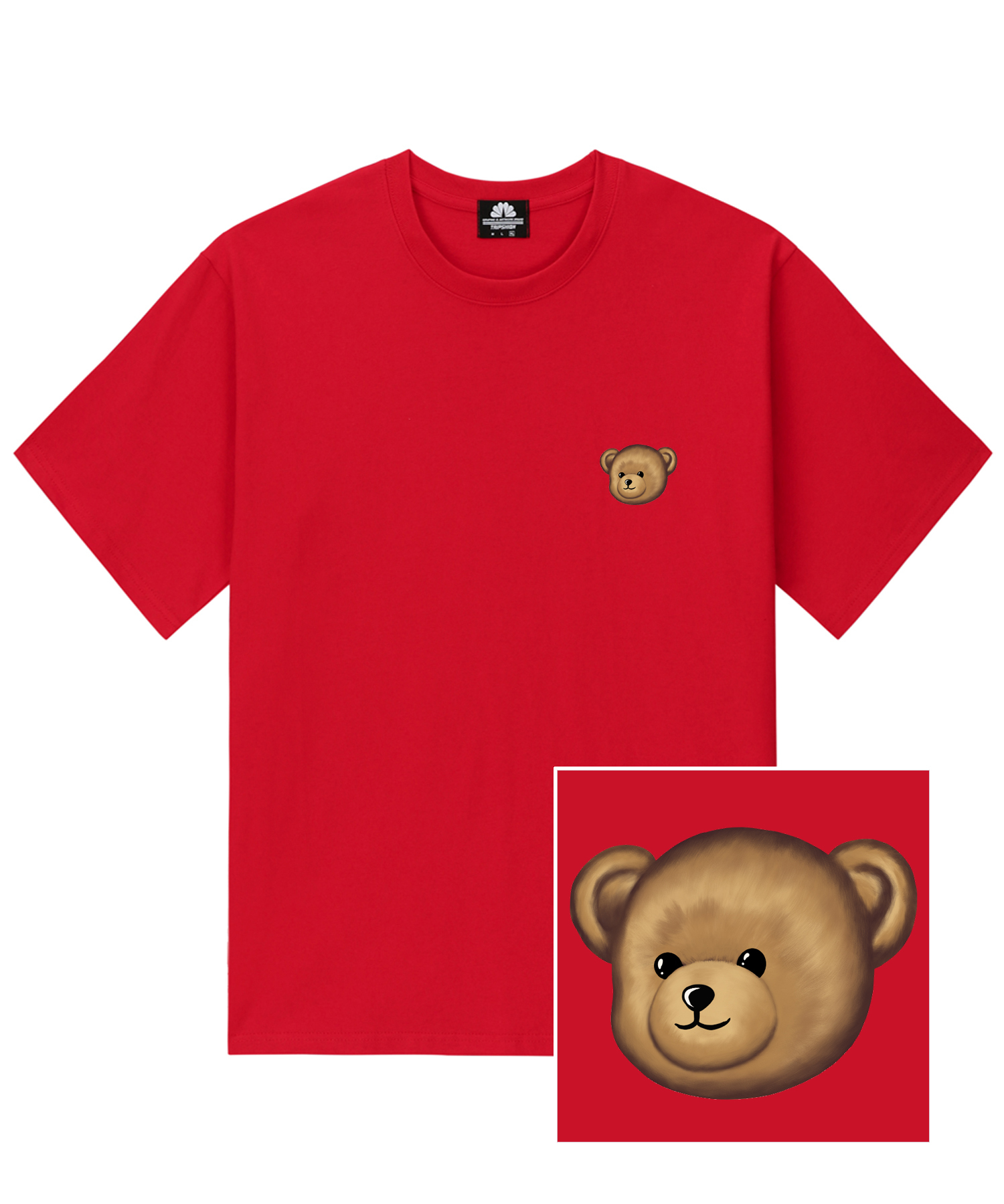 SMALL BEAR FACE T-SHIRTS - RED