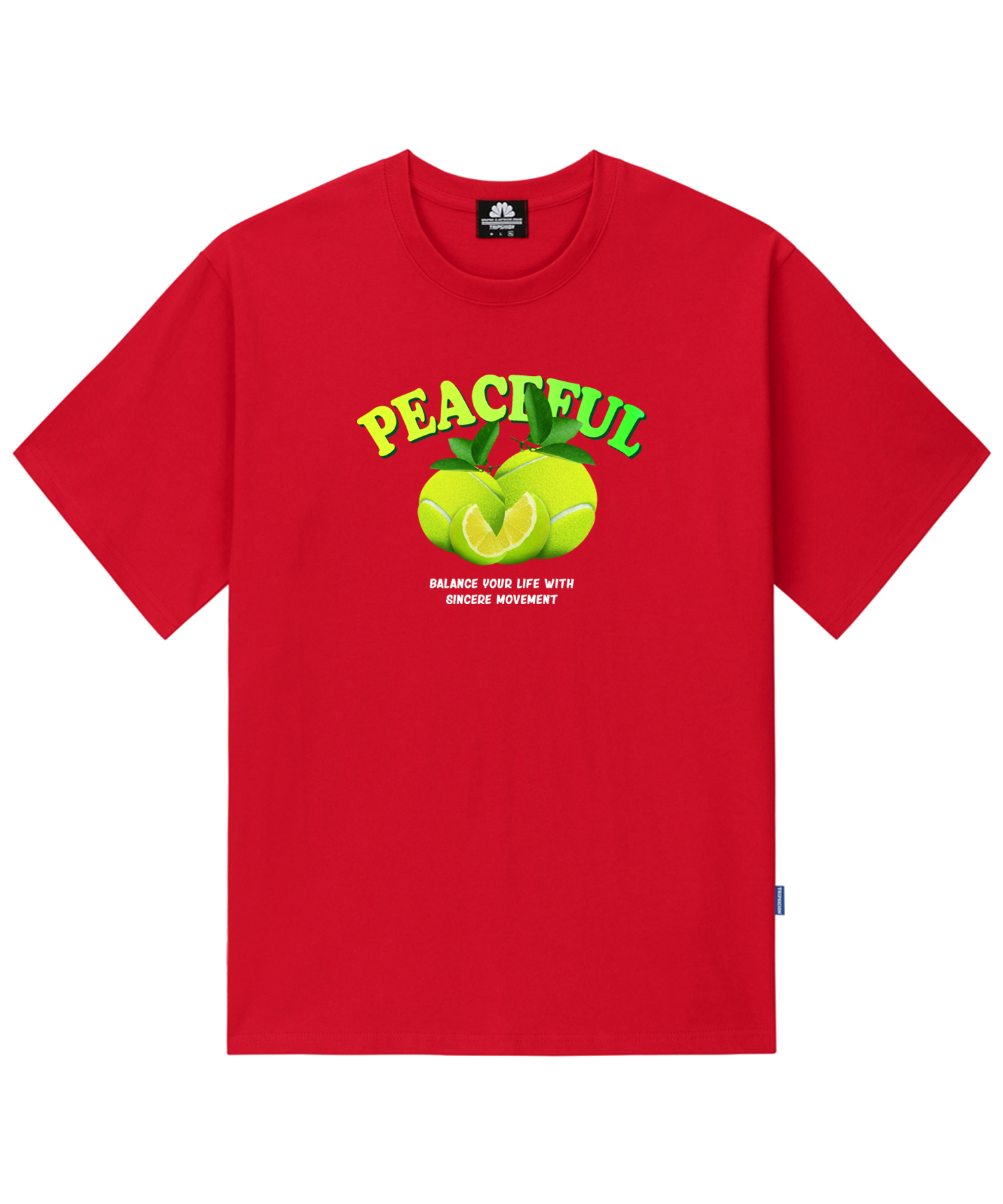 PEACEFUL LIME BALL T-SHIRTS - RED
