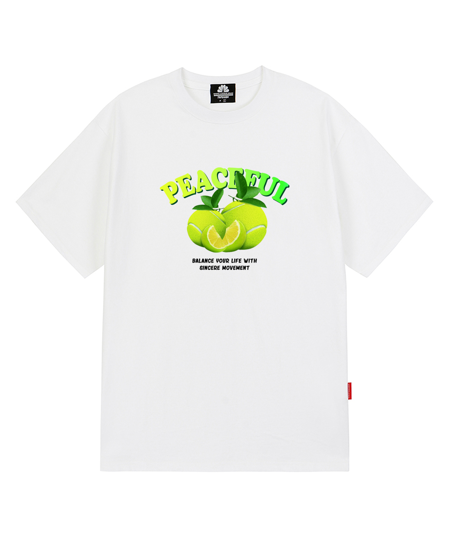 PEACEFUL LIME BALL T-SHIRTS - WHITE