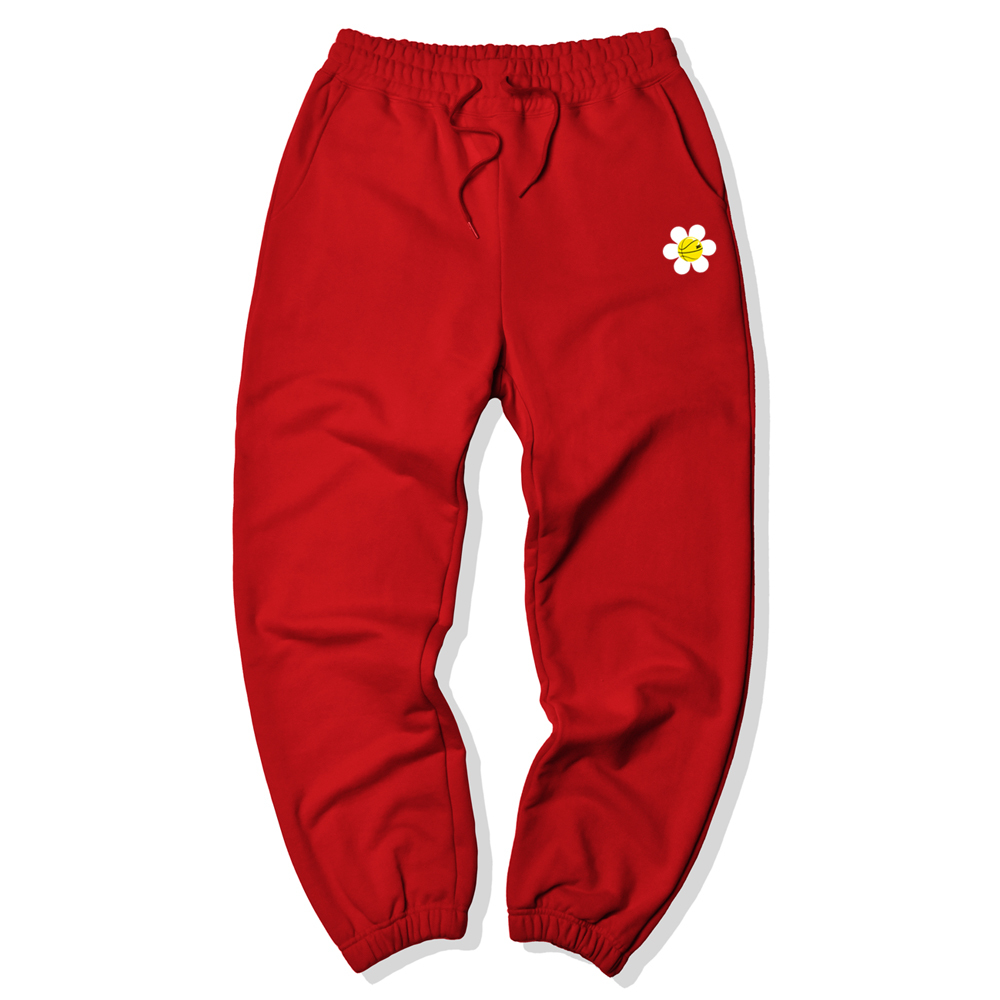 SMALL DAISY LOGO JOGGER SWEAT PANTS - RED