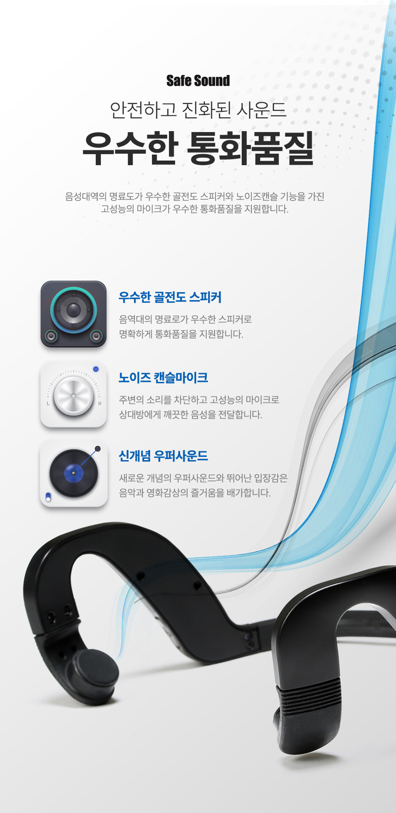 NEW BLUETOOTH EARPHONE Bonnie Bone Conduction Blue