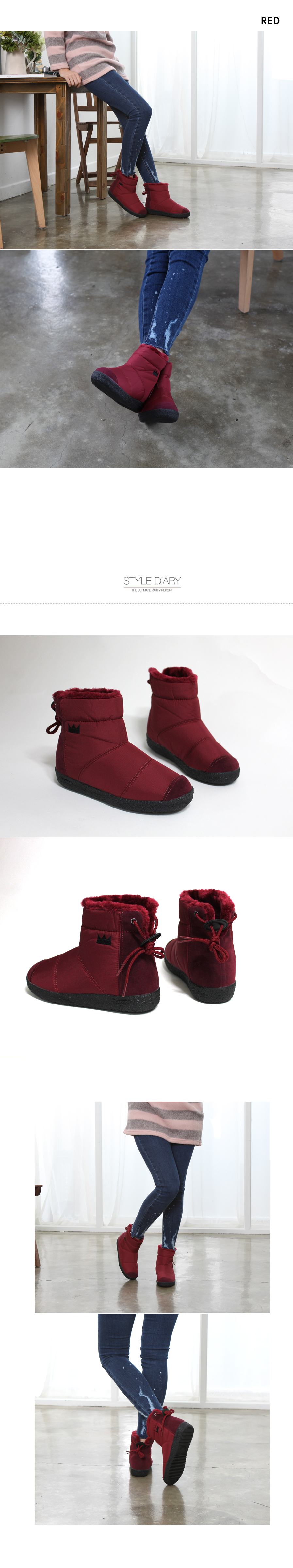 2 Shorts Long Crown crown Warm fur padded boots