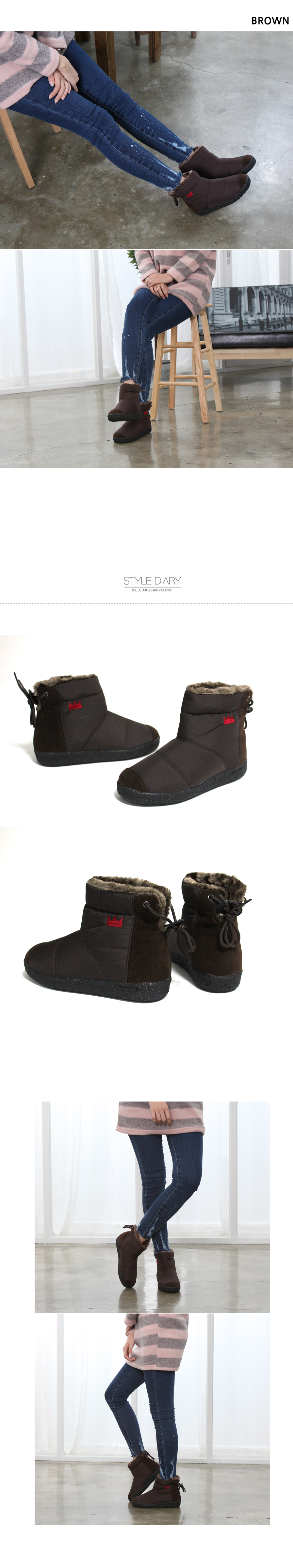 2 Shorts Long Crown crown Warm fur padded boots