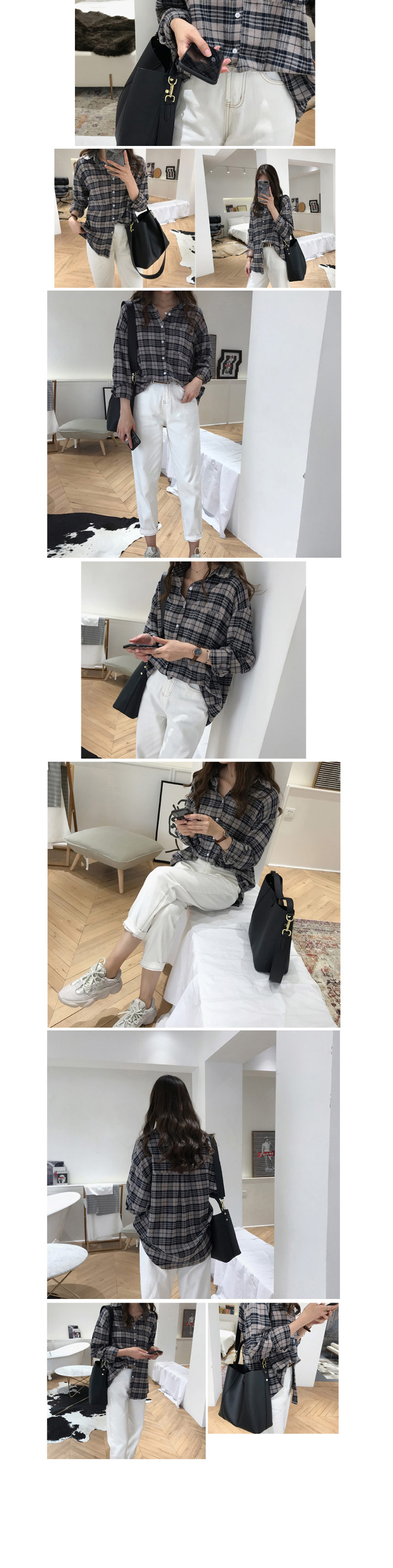 20대,30대,대학생패션,체크셔츠코디,화이트팬츠코디,셔츠패션,캐주얼셔츠,여성셔츠,간절기