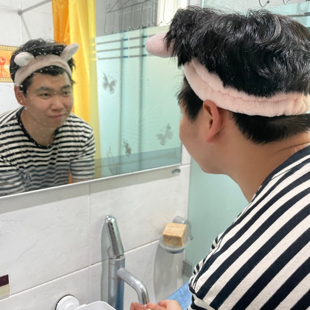 스킨케어제품 뷰티밴드 토끼세안 키즈세안용품 머리고정밴드 토끼세안밴드 스킨케어기 머리끈 피부관리기 클렌징밴드 토끼귀세안 세안팩 벨크로밴드 페이셜마사지 머리고정 토끼 핑크 세안밴드