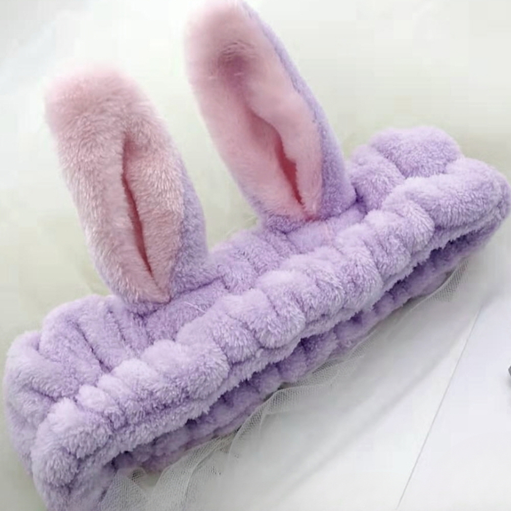 뷰티밴드 벨크로밴드 동물세안밴드 패션밴드 머리장식밴드 티니세안밴드 헤드밴드 헤어악세서리 세안보조용품 세안밴드세트 머리띠 머리고정밴드 화이트세안밴드 머리고정 퍼플 토끼 세안밴드
