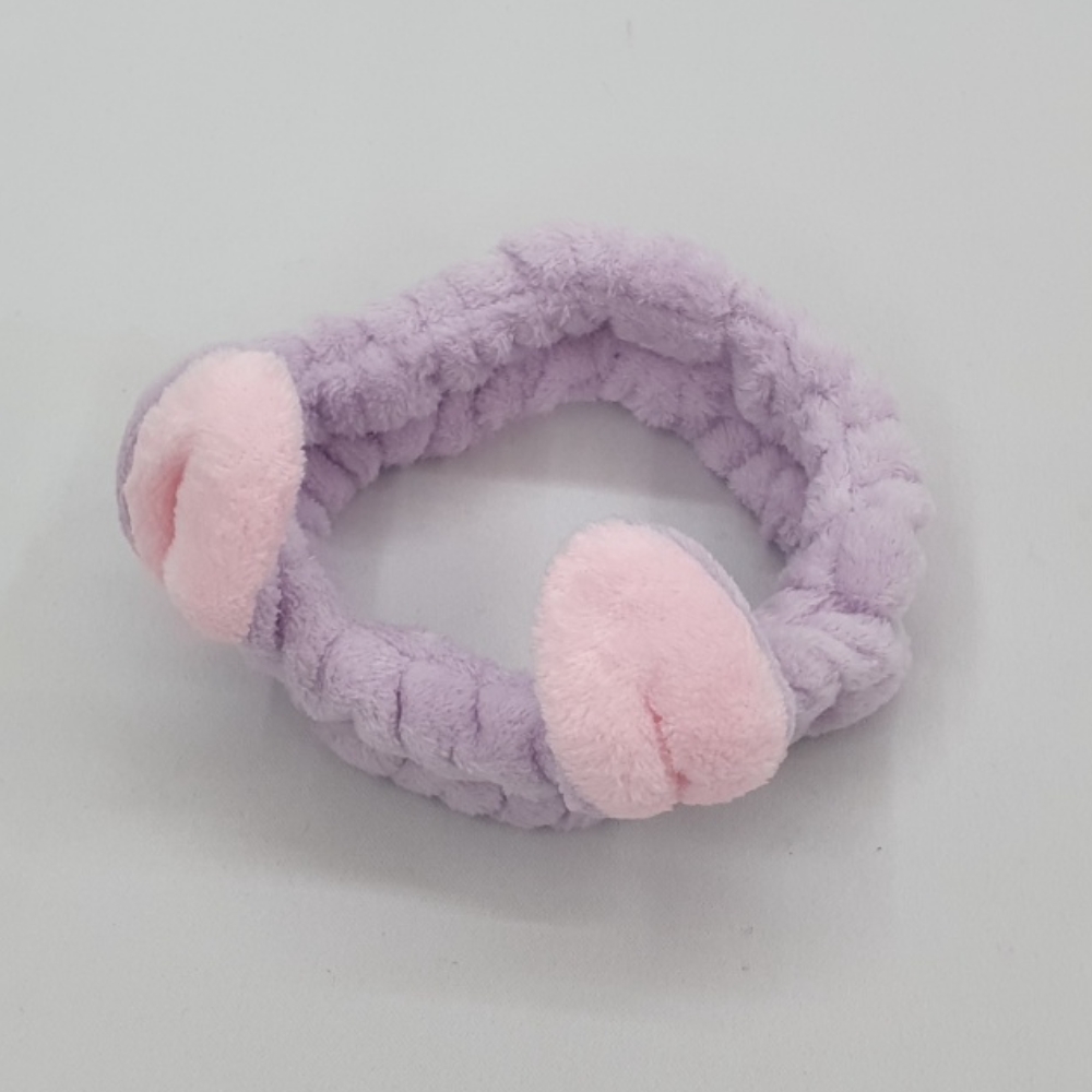 뷰티밴드 벨크로밴드 동물세안밴드 패션밴드 머리장식밴드 티니세안밴드 헤드밴드 헤어악세서리 세안보조용품 세안밴드세트 머리띠 머리고정밴드 화이트세안밴드 머리고정 퍼플 토끼 세안밴드