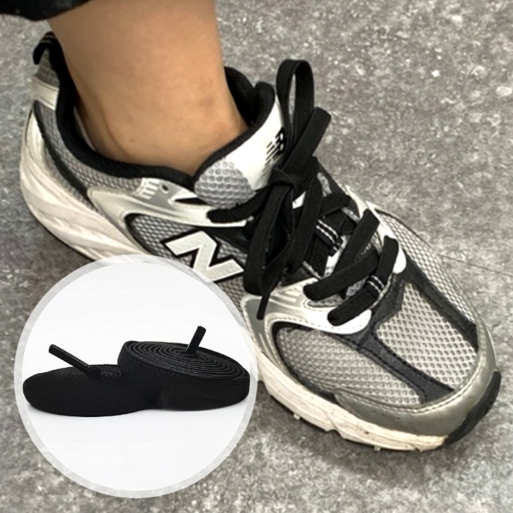 러닝화블랙신발끈 운동용고무끈 운동화소품 운동화액세서리 운동화부속품 운동화재품액세서리 실버운동화액세서리 운동화끈 자석신발끈 고무줄 신발끈 블랙 100cm 운동화 커스텀 운동화신발끈