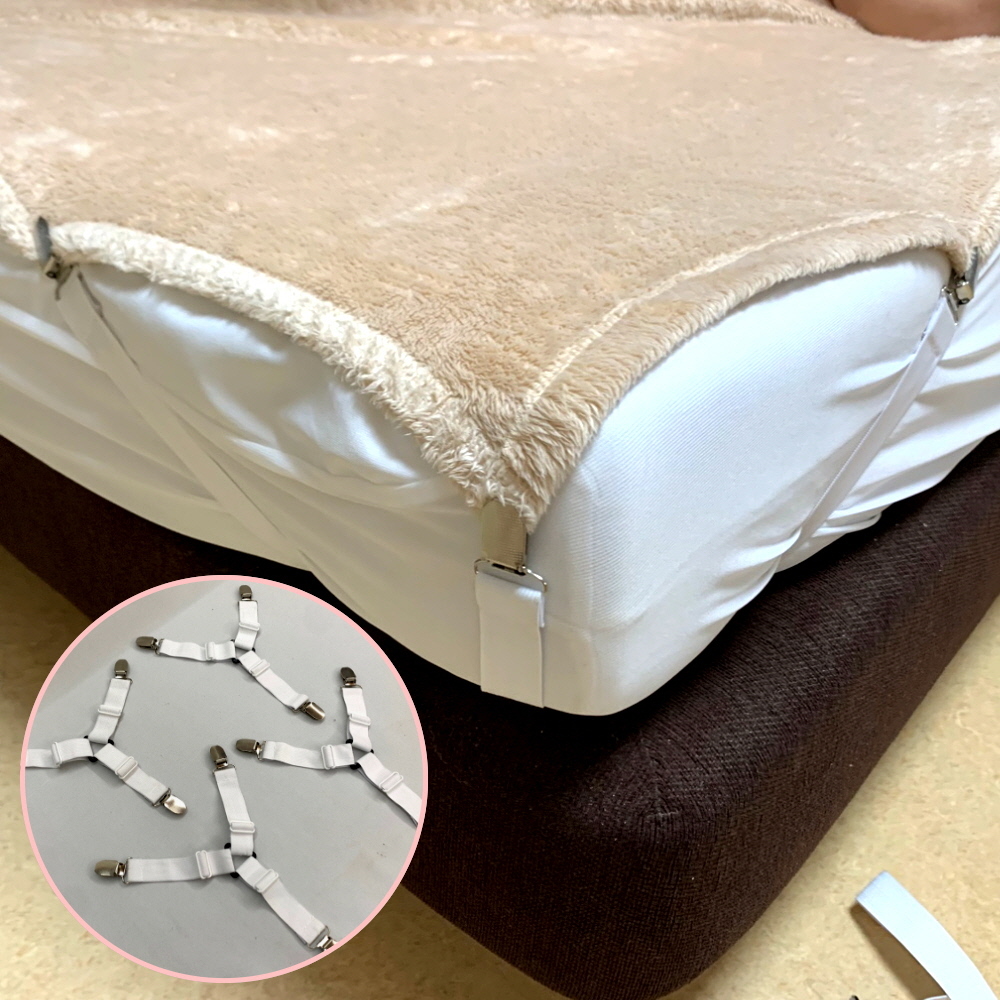침대가정용품 여행싱글침대시트 여행용더블침대시트 침실소품 침대시트밴드 일회용더블시트 침대시트고정툴 침대용품대형 싱글침대시트 침대커버바닥 여행싱글시트 고정밴드 4P Y형 침대시트