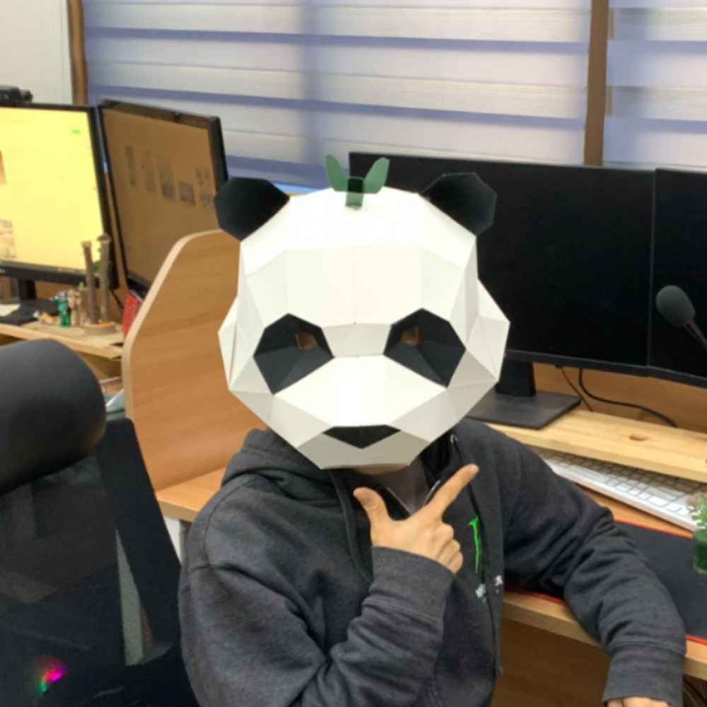 흑마가면 공예가면 장식가면 할로윈마스크 코스프레마스크 모찌가면 재밌는가면 입체가면 코스프레 얼굴가면 가면리본 DIY가면 가면만들기세트 3D 가면만들기 종이가면 입체 팬더 가면