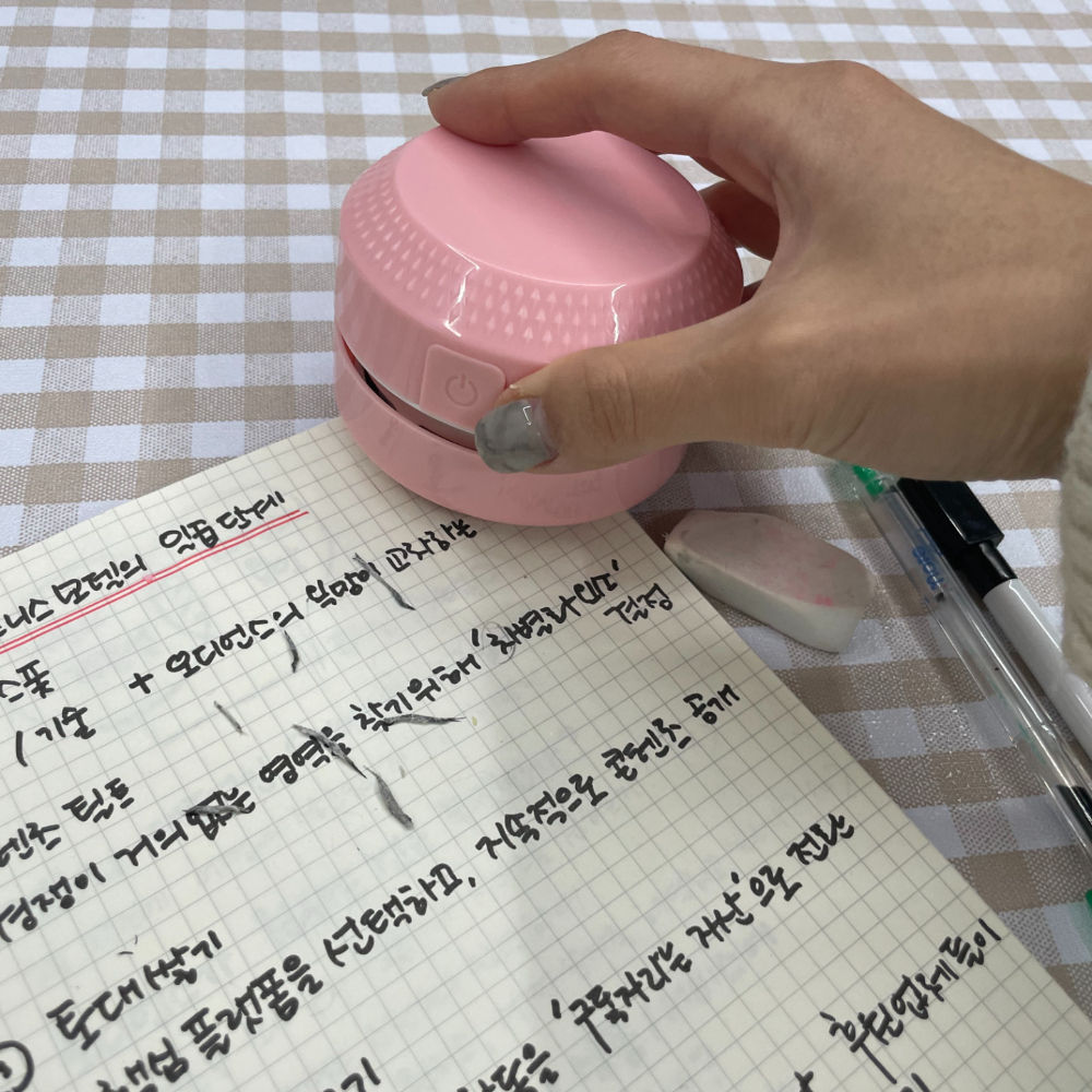 책상청소기 똥가루청소기 포터블핑크 지우개핑크 체리핑크 똥가루 핑크 지우개 청소기 책상