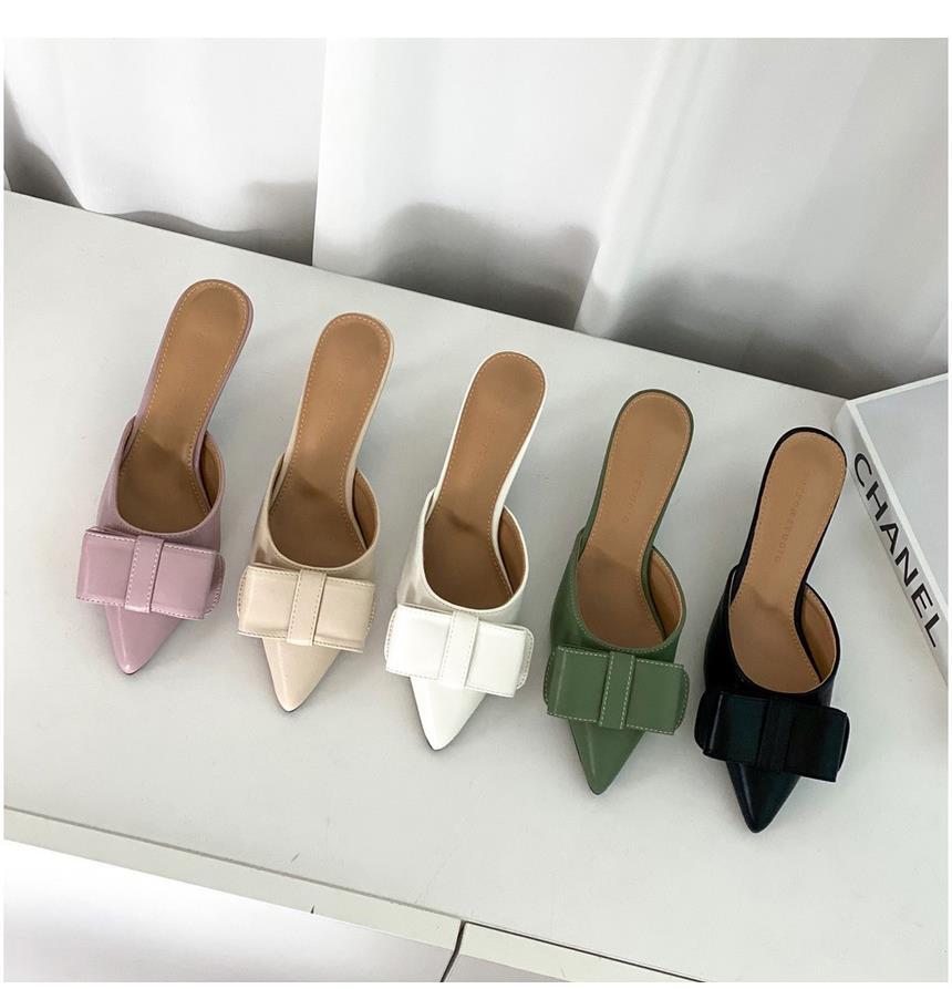 또오세 여성 리본 여성뮬슬리퍼형샌들