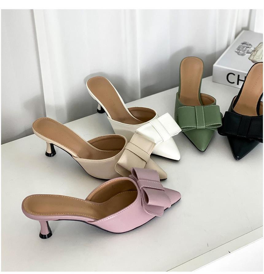 또오세 여성 리본 여성뮬슬리퍼형샌들