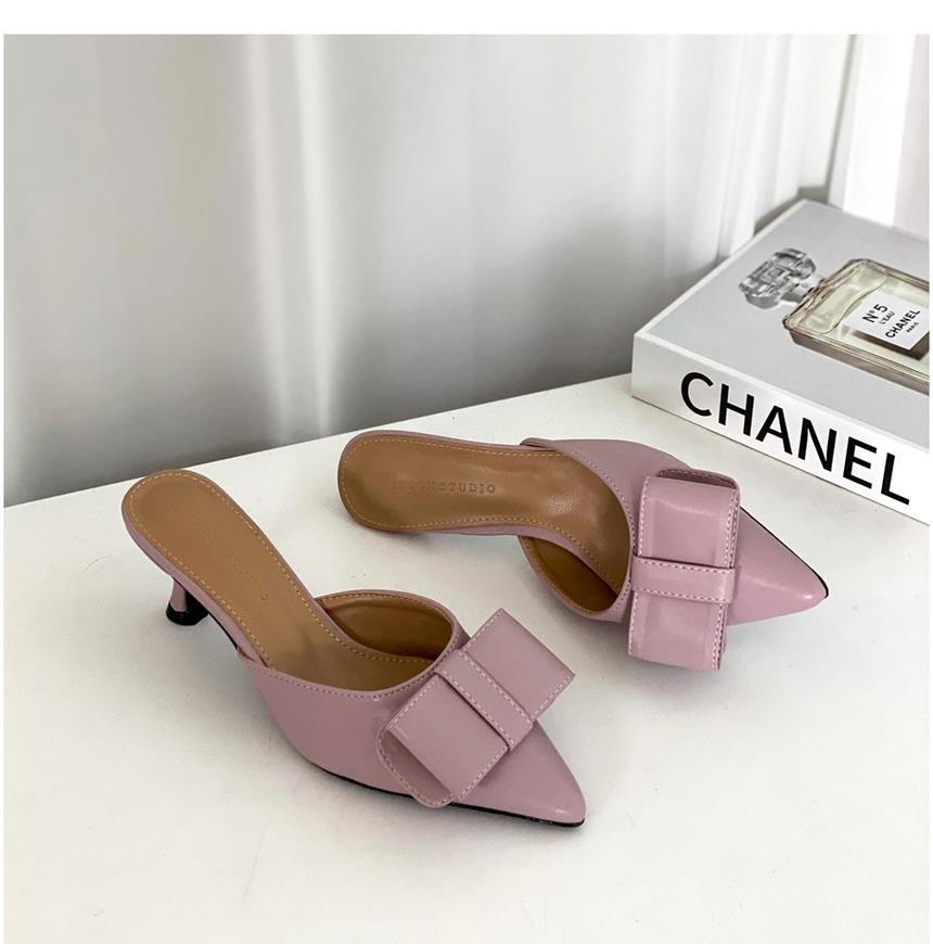 또오세 여성 리본 여성뮬슬리퍼형샌들