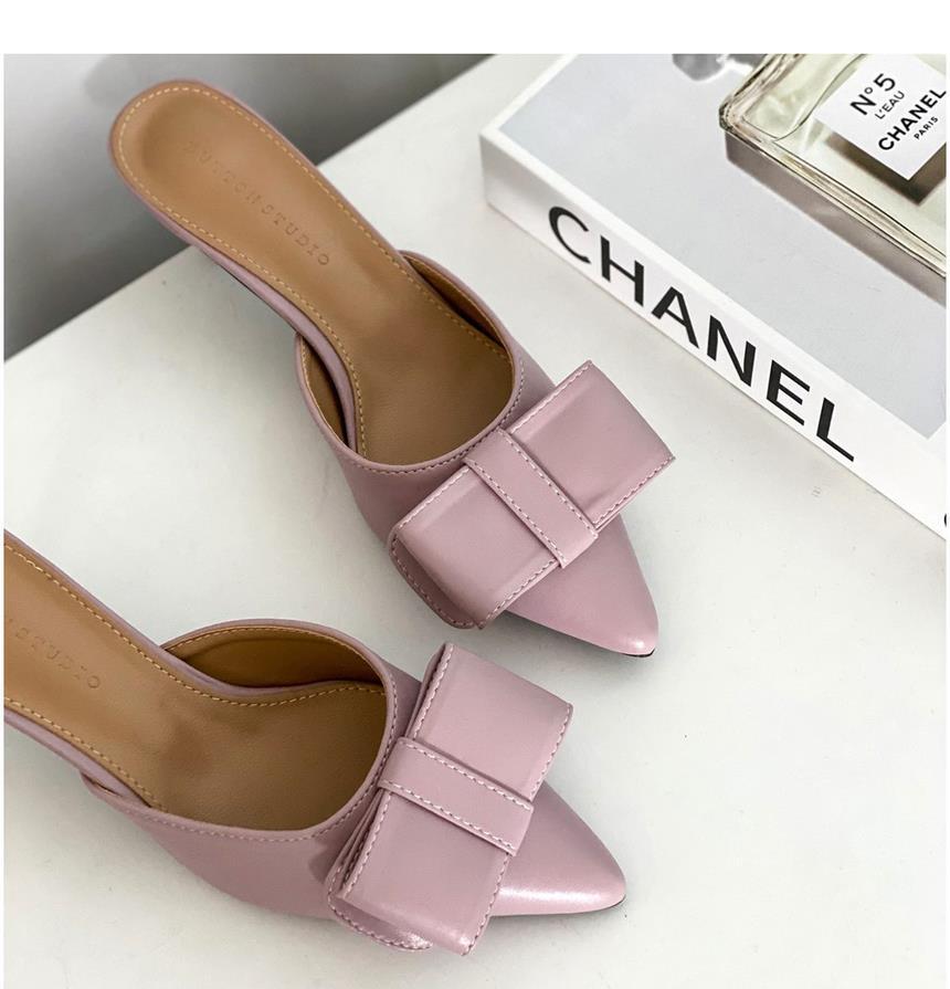 또오세 여성 리본 여성뮬슬리퍼형샌들