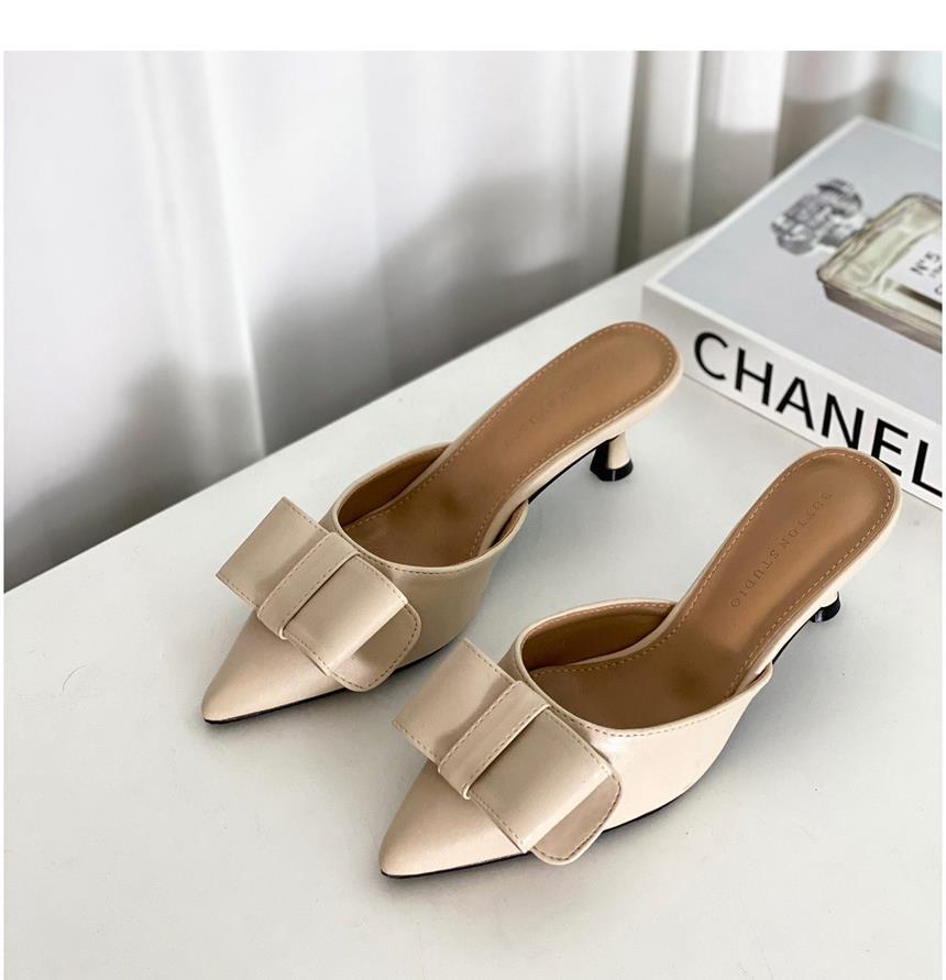 또오세 여성 리본 여성뮬슬리퍼형샌들