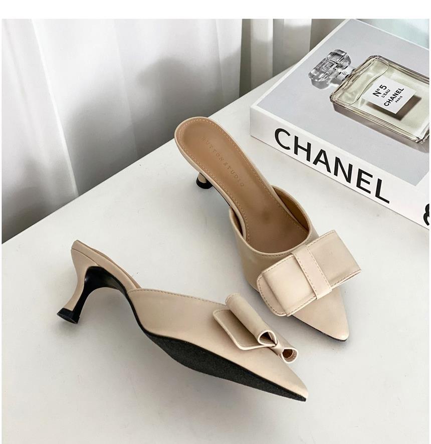 또오세 여성 리본 여성뮬슬리퍼형샌들