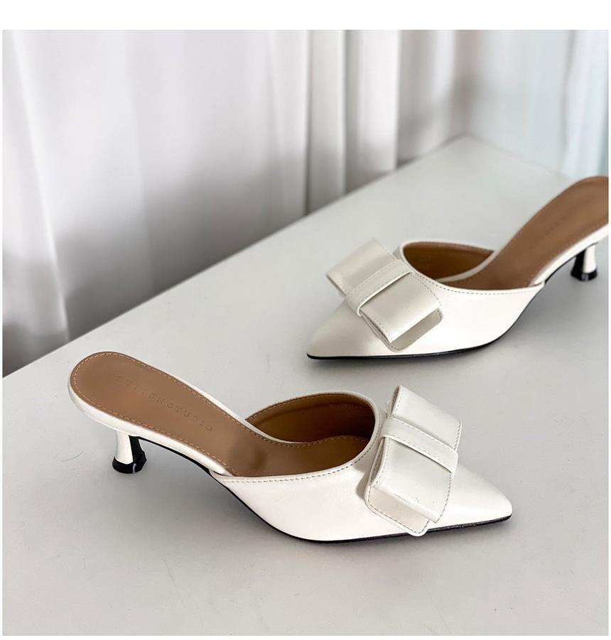 또오세 여성 리본 여성뮬슬리퍼형샌들