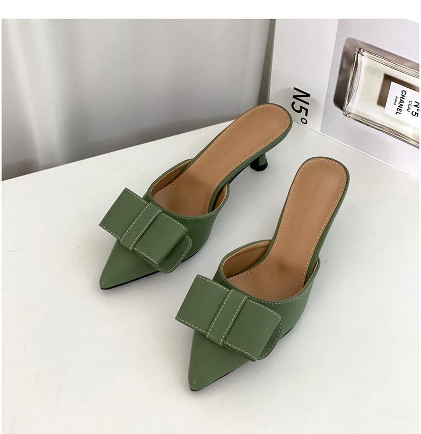 또오세 여성 리본 여성뮬슬리퍼형샌들