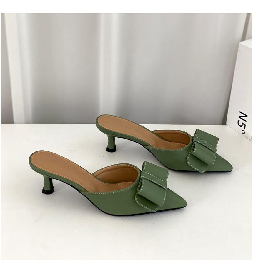 또오세 여성 리본 여성뮬슬리퍼형샌들