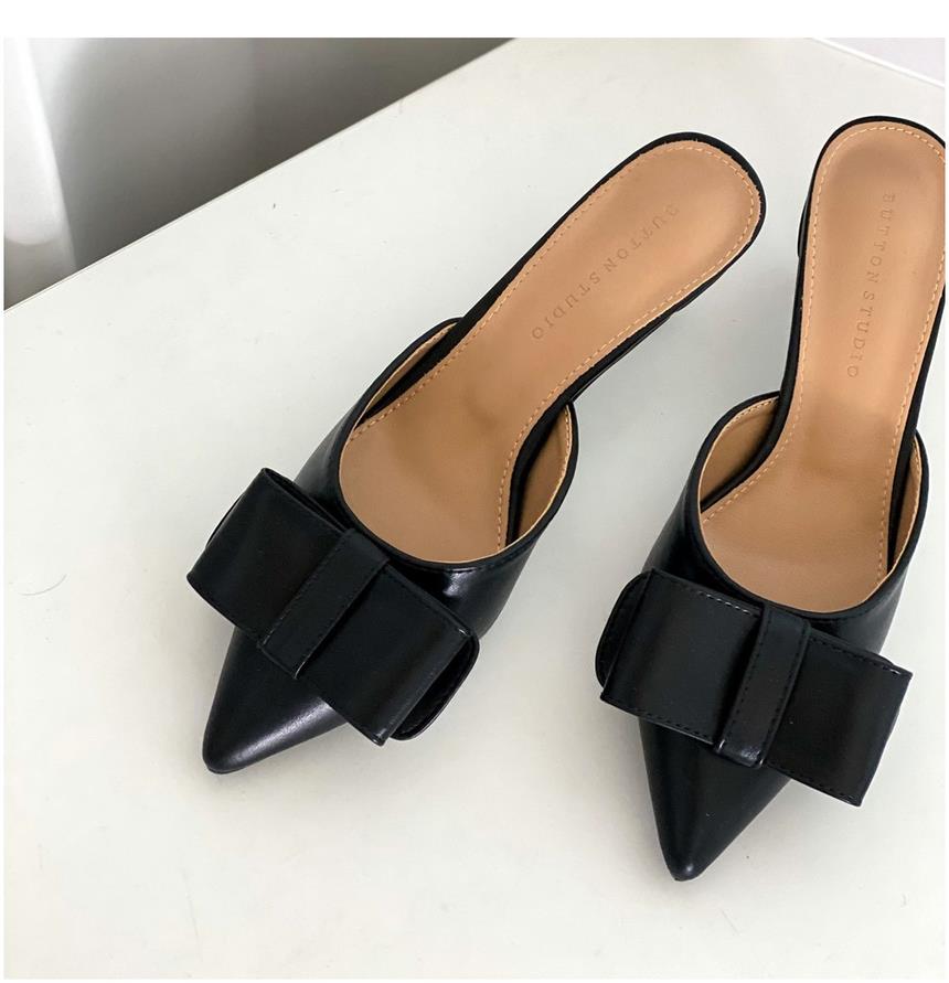 또오세 여성 리본 여성뮬슬리퍼형샌들