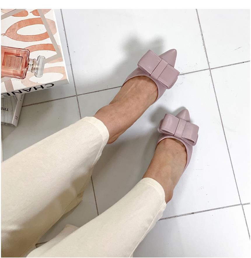 또오세 여성 리본 여성뮬슬리퍼형샌들