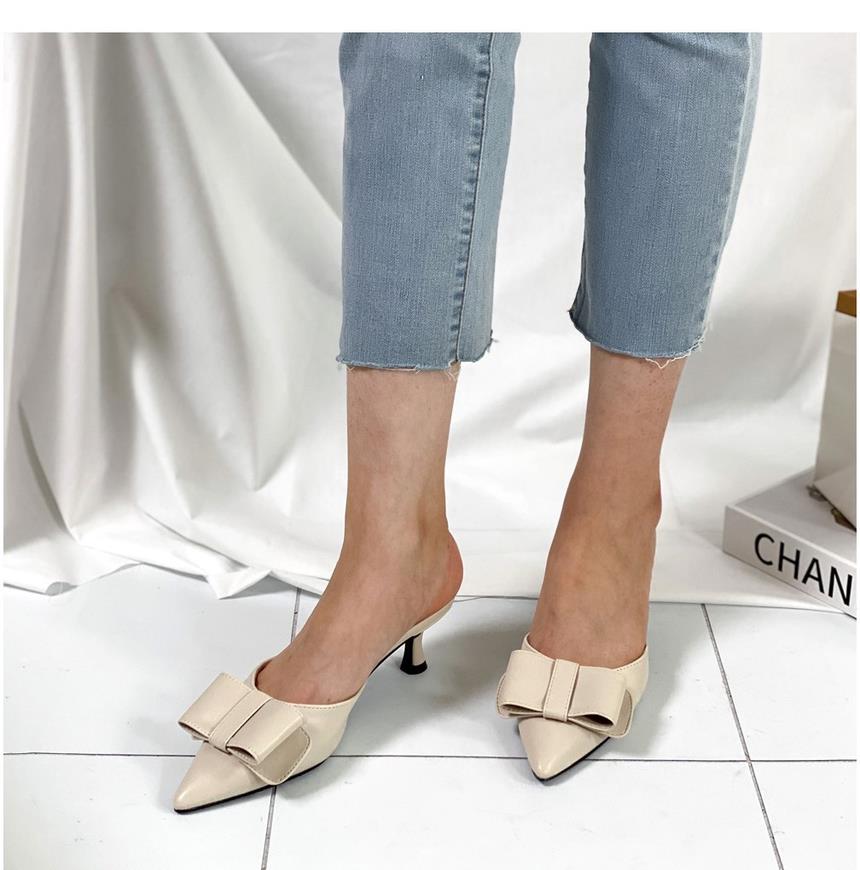 또오세 여성 리본 여성뮬슬리퍼형샌들