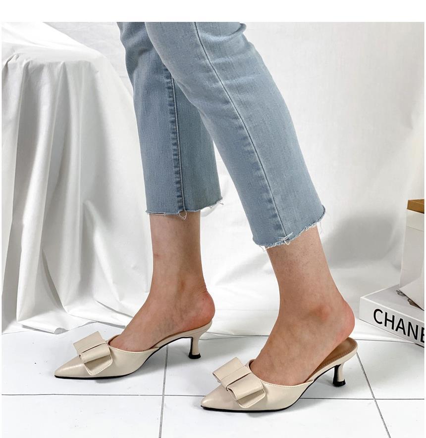 또오세 여성 리본 여성뮬슬리퍼형샌들