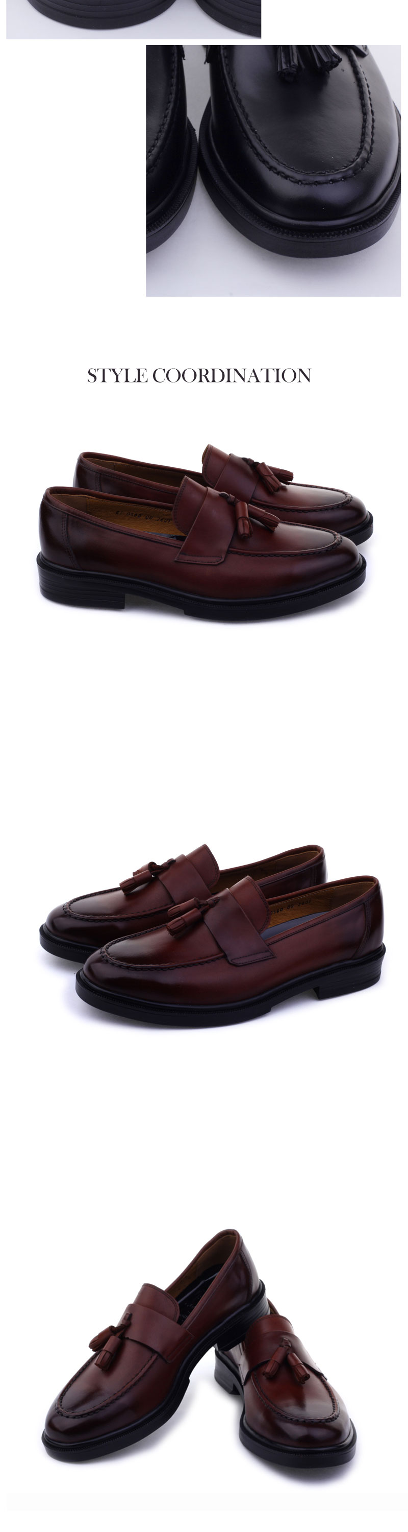 Men Leather Shoes Teddy looper handmade 2color up 