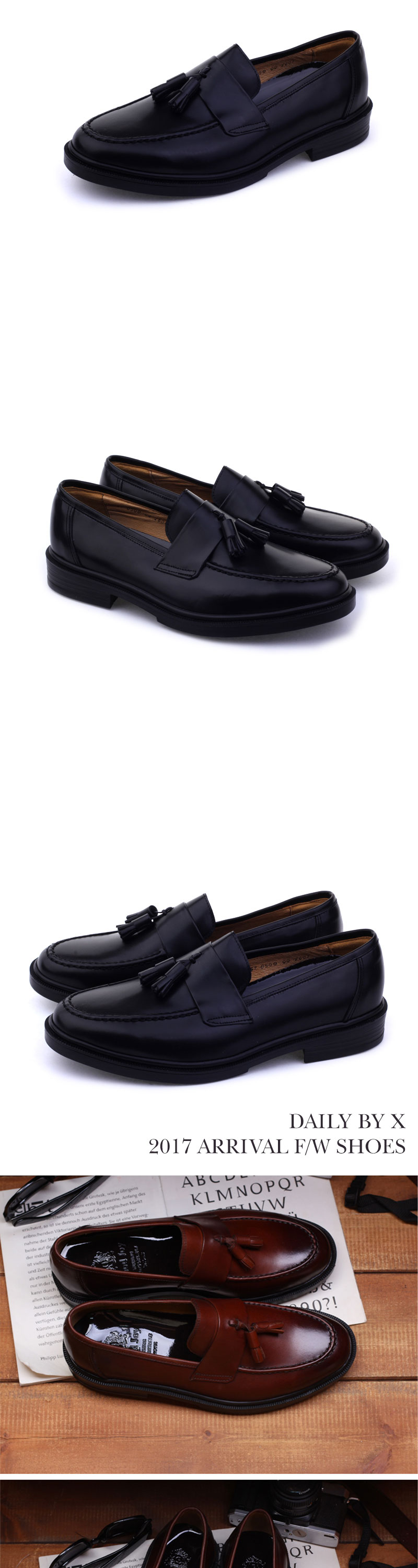 Men Leather Shoes Teddy looper handmade 2color up 