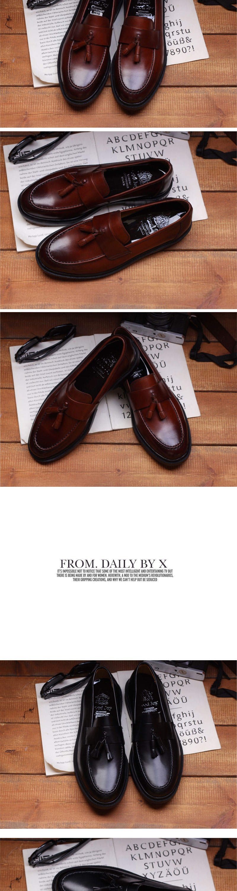 Men Leather Shoes Teddy looper handmade 2color up 