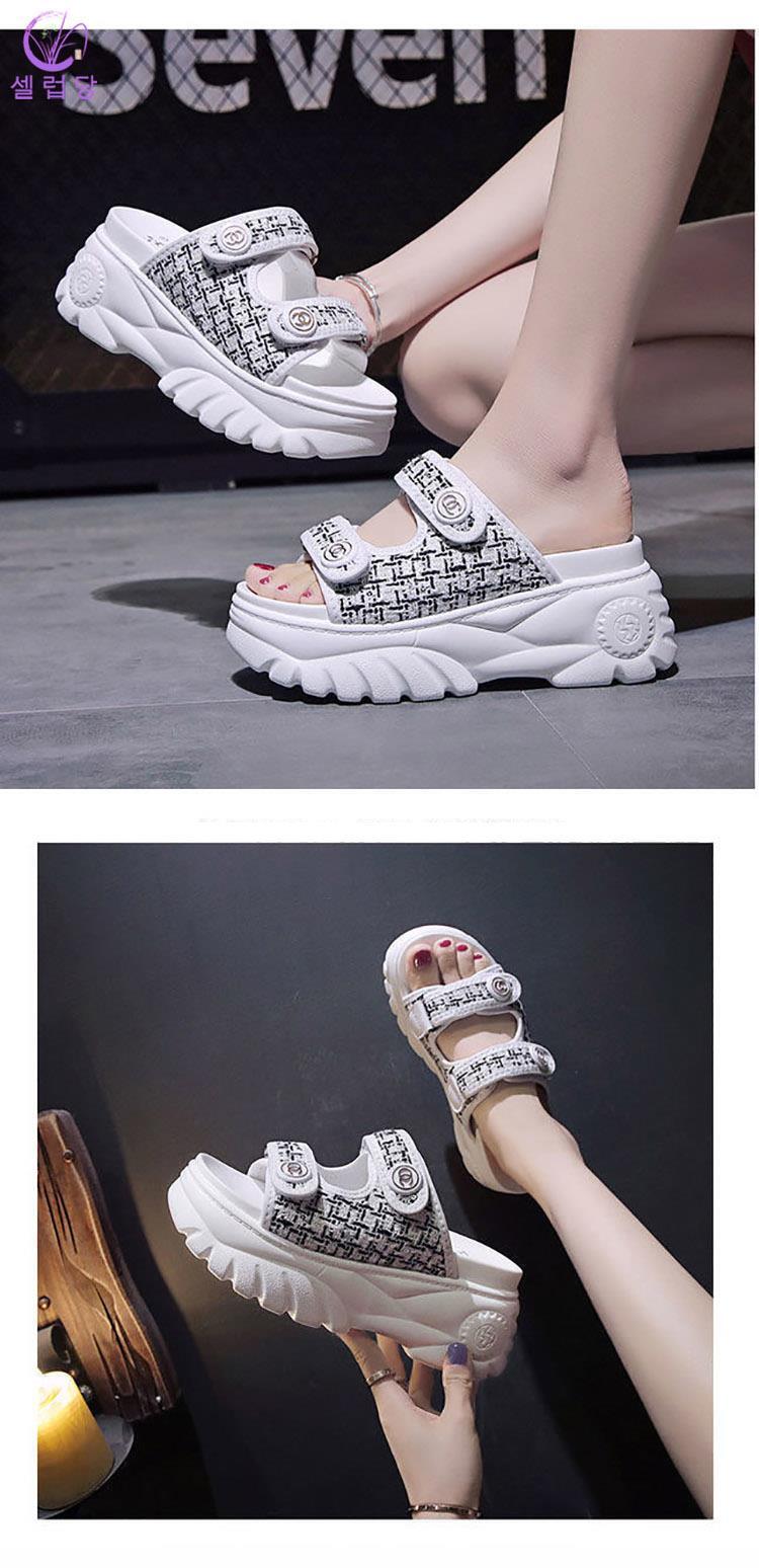 셀럽당 여성용 통굽 여성뮬슬리퍼형샌들