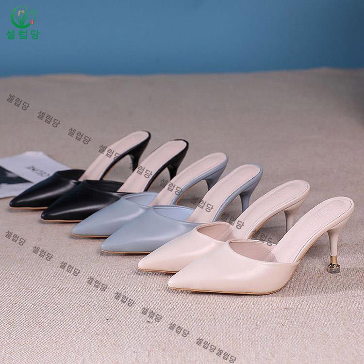 여름 여성 폴리 여성뮬슬리퍼형샌들