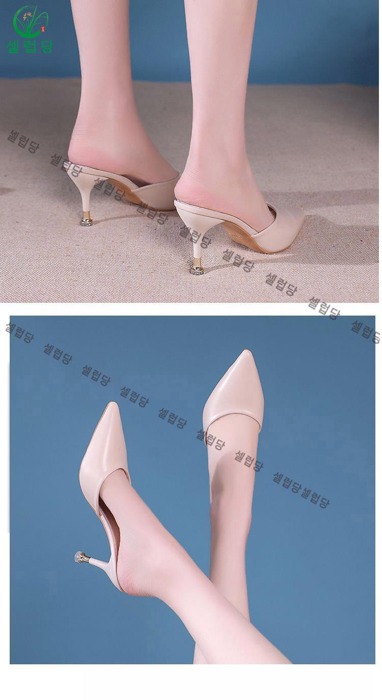 여름 여성 폴리 여성뮬슬리퍼형샌들