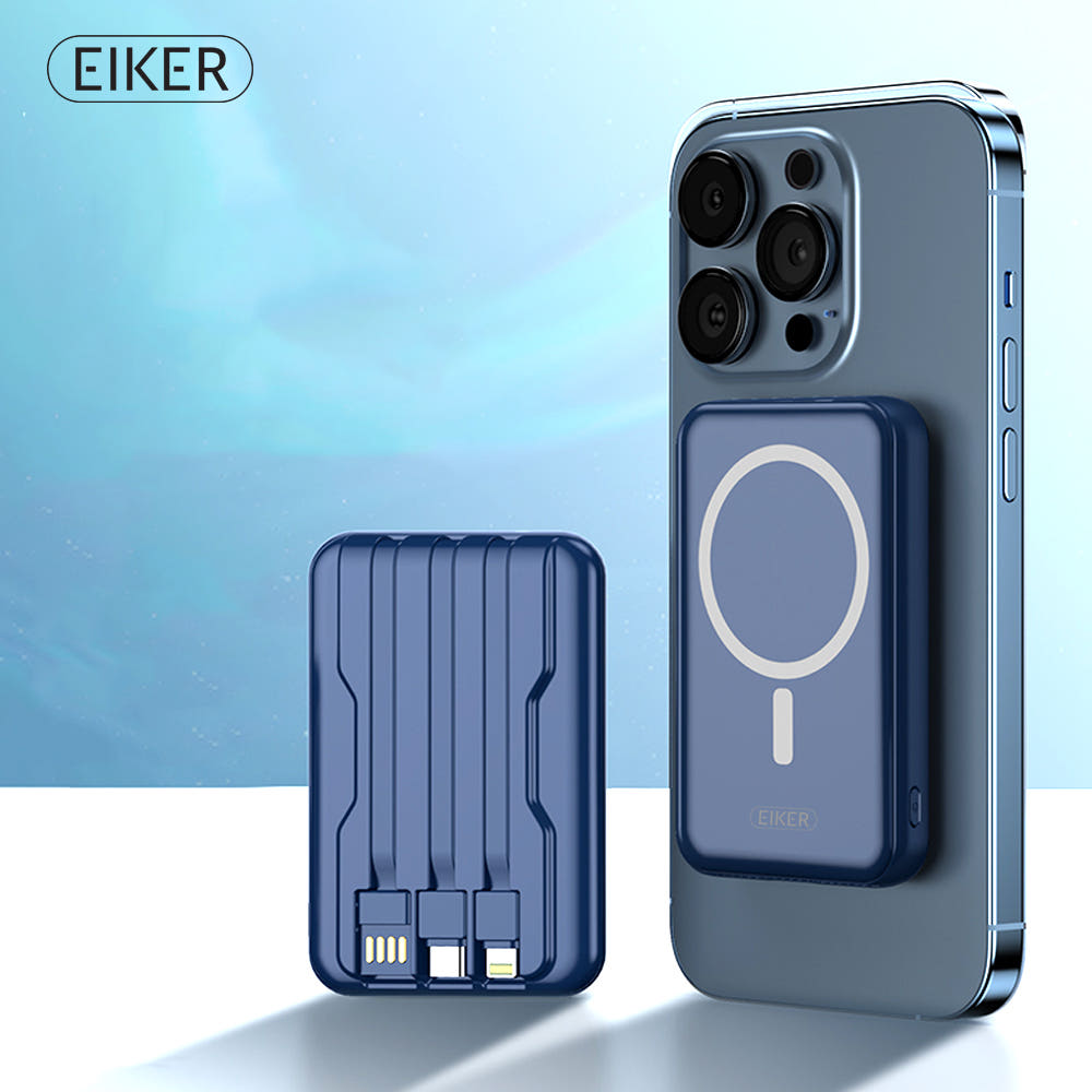 EIKER 맥세이프 마그네틱 무선 미니 일체형보조배터리 10000mAh 4 color