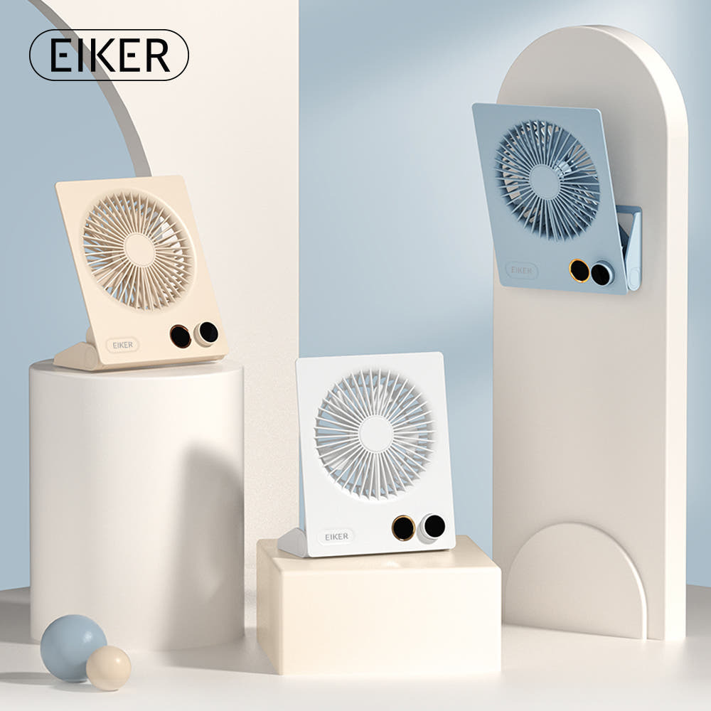 EIKER 울트라 슬림 탁상 벽걸이 겸용 LED 무선 리모컨 선풍기 4000mAh