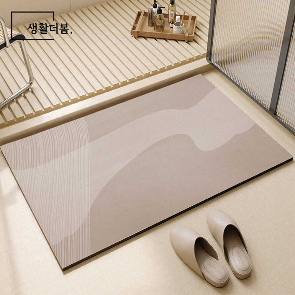 생활더봄 패턴 미끄럼방지 빨아쓰는 규조토 욕실 주방 발매트
