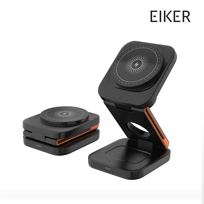 ★한판특가★EIKER 3in1 폴딩 맥세이프 접이식 무선충전기 초경량 15W 고속 마그네틱 충전 거치대
