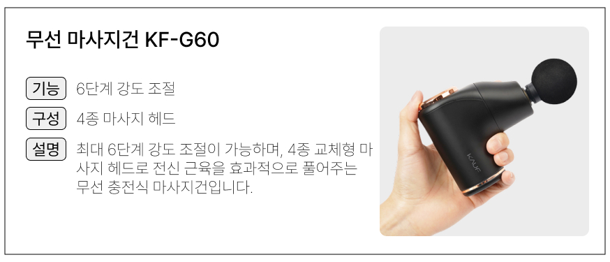 미니 무선 마사지건 초경량 휴대용 4종 헤드 3단계 진동 저소음 무선마사지건 미니마사지건